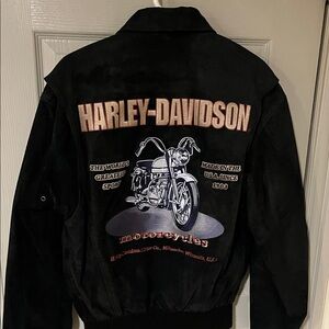 Harley-Davidson Black Bomber Jacket with Embroidered Design